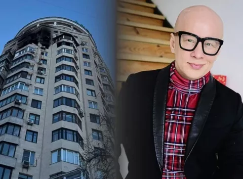 Російський дрон розніс квартиру Олексія Гончаренка в Києві: продюсер показав чорну вирву в спальні